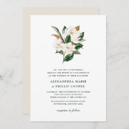 Watercolor Magnolia Hochzeit Einladung