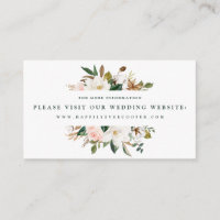 Watercolor Magnolia Wedding Website Cards
