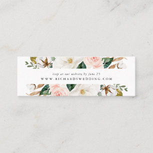 Watercolor Magnolias   RSVP-Karten für Hochzeiten Mini Visitenkarte
