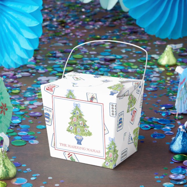 Watercolor Mahjong Christmas Tree Party Geschenkschachtel (Party)