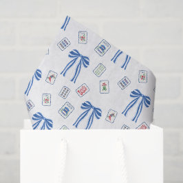Watercolor Mahjong Tiles & Bows Seidenpapier