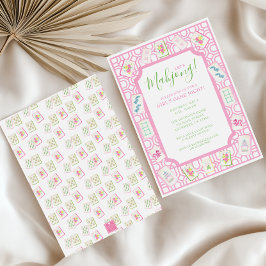 Watercolor Mahjong Tiles Party Einladung