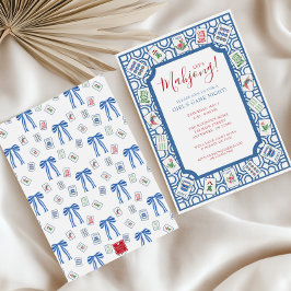 Watercolor Mahjong Tiles Party Einladung