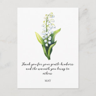 WATERCOLOR-MAIGLÖCKCHEN-GEBURTSBLUME POSTKARTE