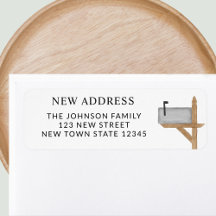 Watercolor Mailbox Neue Adresse Rücksendeadresse