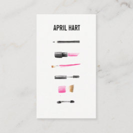 Watercolor Makeup Artist Business Cards Visitenkarte