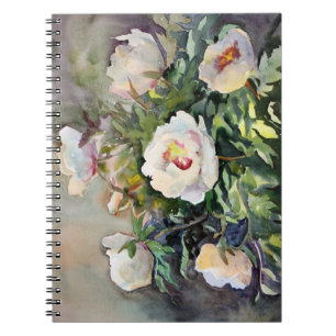 Watercolor-Malerei der schönen Blumen Notizblock