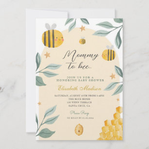 Watercolor Mama-to-Bee-Honey-Baby-Shower-Einladung Einladung