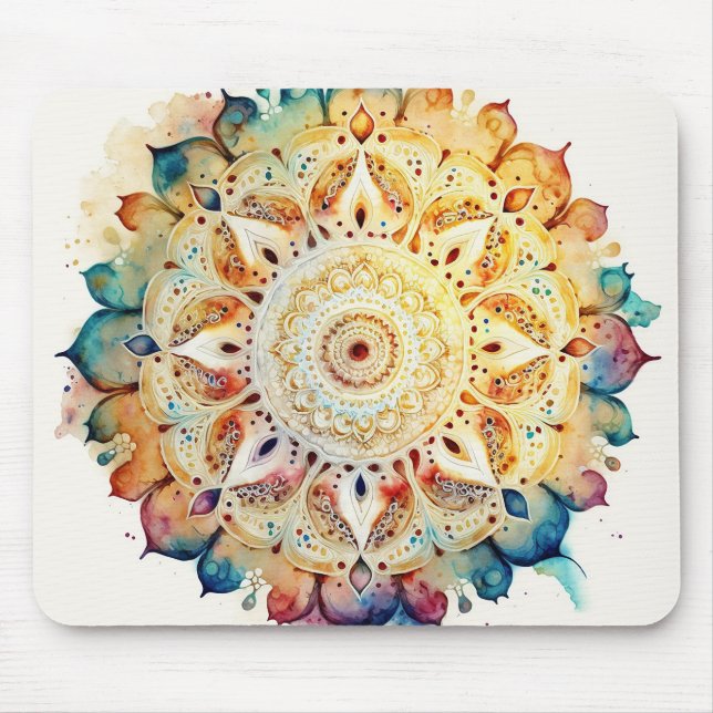 Watercolor Mandala Mousepad (Vorne)
