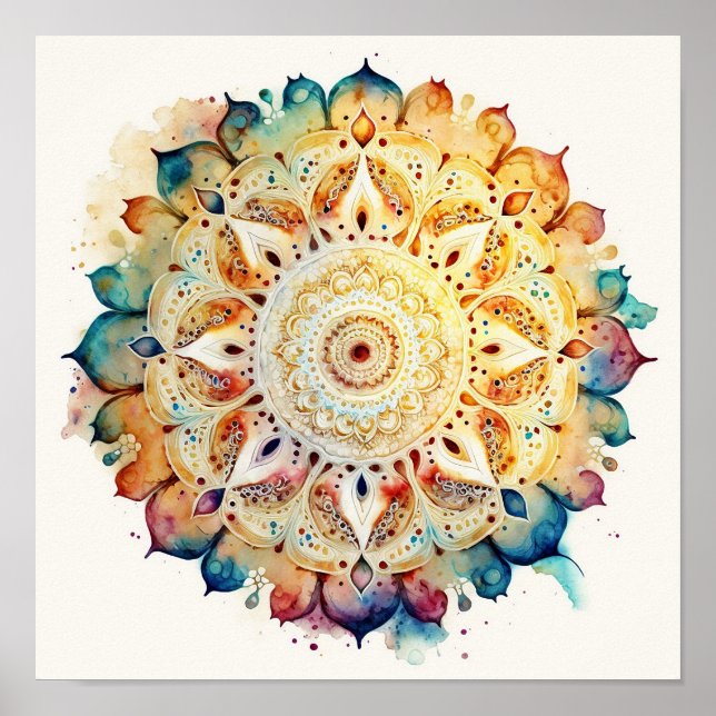 Watercolor Mandala Poster (Vorne)