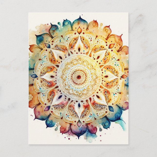 Watercolor Mandala Postkarte (Vorderseite)