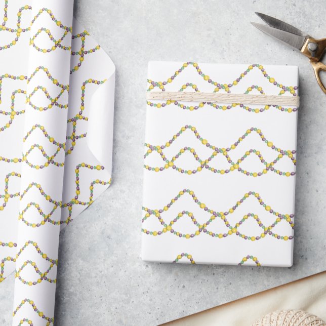 Watercolor Mardi Gras Beads Geschenkpapier (Von Creator hochgeladen)