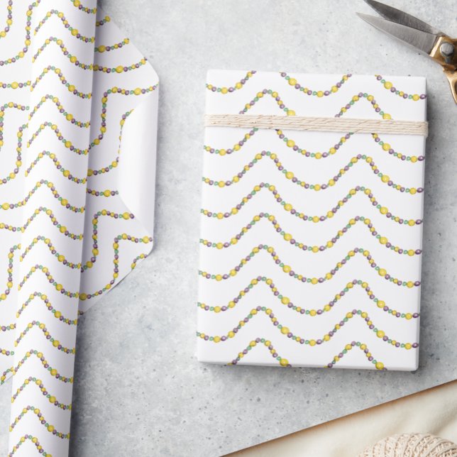 Watercolor Mardi Gras Beads Geschenkpapier (Von Creator hochgeladen)