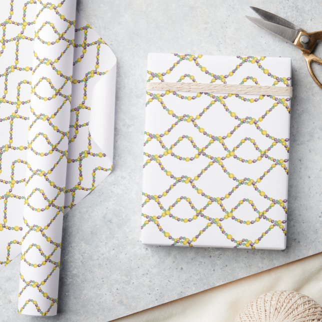 Watercolor Mardi Gras Beads Geschenkpapier (Von Creator hochgeladen)