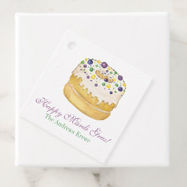 Watercolor Mardi Gras King Cake Geschenkanhänger