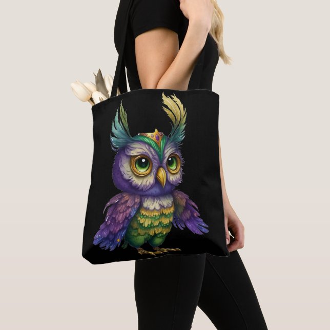WATERCOLOR MARDI GRAS OWL BIRD (Von Nahem)