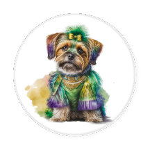 WATERCOLOR MARDI GRAS PUPPY HUNGS