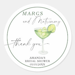 Watercolor Margarita Danke Brautparty Runder Aufkleber