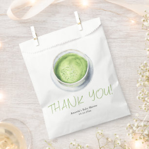 Watercolor Matcha Latte Babyparty Dankeschön Geschenktütchen