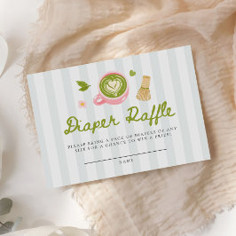 Watercolor Matcha Latte Diaper Raffle Begleitkarte