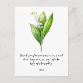 WATERCOLOR MAY LILY OF THE VALLEY BIRTH FLOWER  POSTKARTE