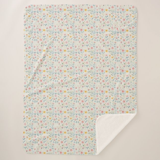 watercolor meadow bloom sherpadecke (Vorderseite)