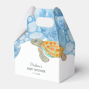 Watercolor-Meeres-Schildkröte-Personalisierte-Baby Geschenkschachtel