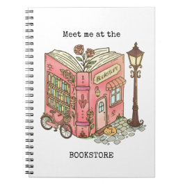 Watercolor Meet Me At the Bookstore Notebooks Notizblock