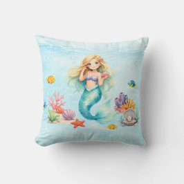 Watercolor Mermaid Birthday Kissen