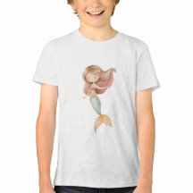 Watercolor Mermaid Girl Illustration