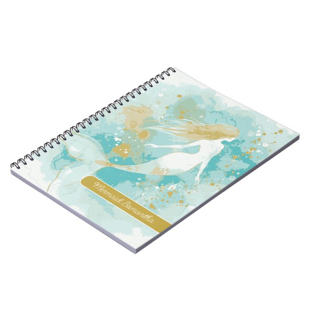Watercolor Mermaid Personal Spiral Notebook Notizblock (Linke Seite)