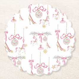  Watercolor Merry Christmas Nutcracker ballet pink Untersetzer