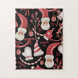 Watercolor Merry Christmas Pattern- Artistic Style Puzzle