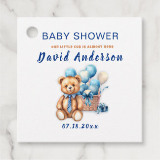 Watercolor minimalist baby shower boy geschenkanhänger
