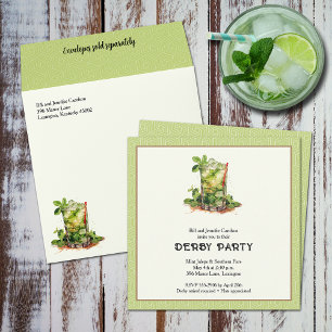 Watercolor Mint Julep Derby Einladung