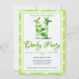 Watercolor Mint Julep Green Kentucky Derby Invitat Einladung