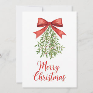 Watercolor-Mistelzweig Frohe Weihnachten
