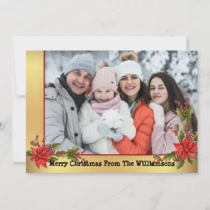 Watercolor Mistletoe Gold Frame Weihnachtsfeiertag Feiertagskarte