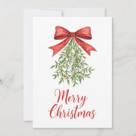 Watercolor Mistletoe Merry Christmas Feiertagskarte