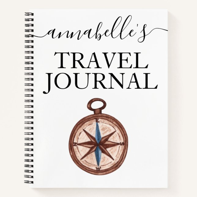 Watercolor Mit Monogramm Travel Journal Notebook Notizbuch (Vorderseite)