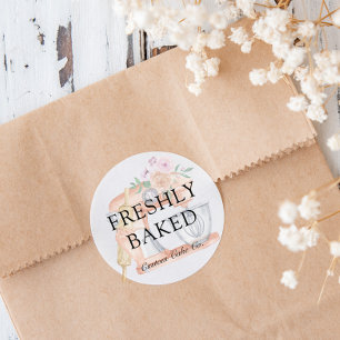 Watercolor Mixer Bäckerei Geschäft Frisch Gebacken Runder Aufkleber