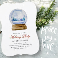 Watercolor Modern Snow Globe Holiday Party