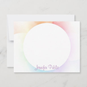 Watercolor Modern Template Handwriting Script Chic Mitteilungskarte