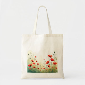 Watercolor-Mohn-Tasche Tragetasche