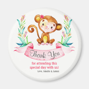 Watercolor Monkey Girl Danke Magnet