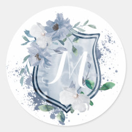 Watercolor Monogram Wappen Wedding Sticker