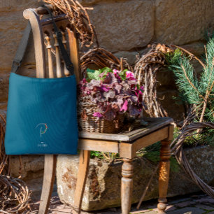 Watercolor Monogramm Brief P Krankenschwester dunk Tragetaschen Mit Langen Trägern