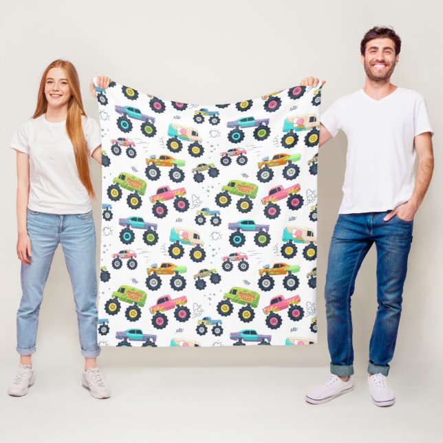 Watercolor Monster Car Trucks kids Fleecedecke (Beispiel)