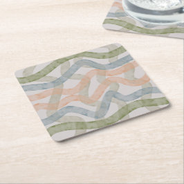 Watercolor Mopping Brushstrokes Pattern In Pastel Rechteckiger Pappuntersetzer