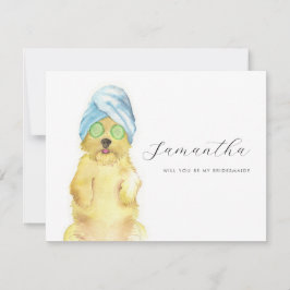 Watercolor Morkie Poo Spa-Tag Bridesmaid-Karten